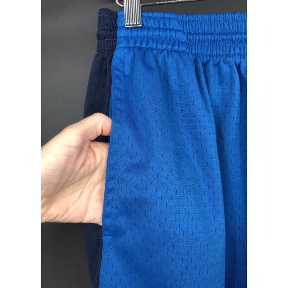 Nike Mens Mesh Athletic Shorts M Blue & Navy Basketball Workout Gym Athleisure - Picture 4 of 10